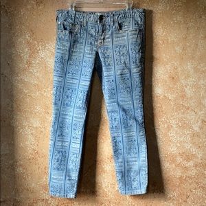 Free People geometric print crop jeans size 30 (M)